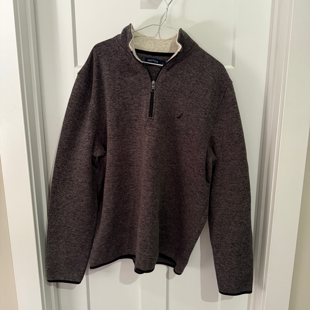 Nautica Men's Dark Gray Half-Zip Sweater